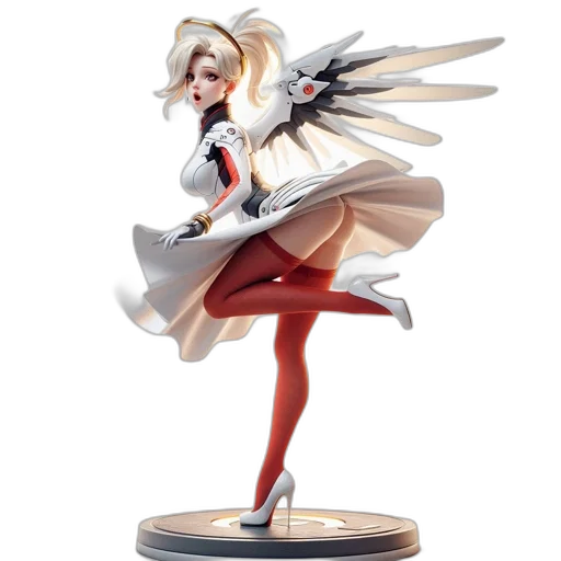 concept art, fantasy art, 3d render, comic book art, animated, female, character, angelic transparent PNG cut-out