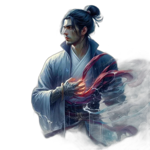 staff, sword, weapon, concept art, fantasy art, cyberpunk, photorealistic, fire transparent PNG cut-out