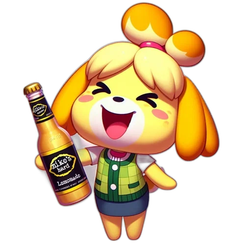 bottle, pixel art, 3d render, concept art, cartoon, golden, cheerful, character transparent PNG cut-out
