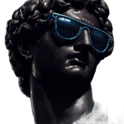 face, mask, vaporwave, photorealistic, fantasy art, 3d render, blue, life-sized transparent PNG cut-out