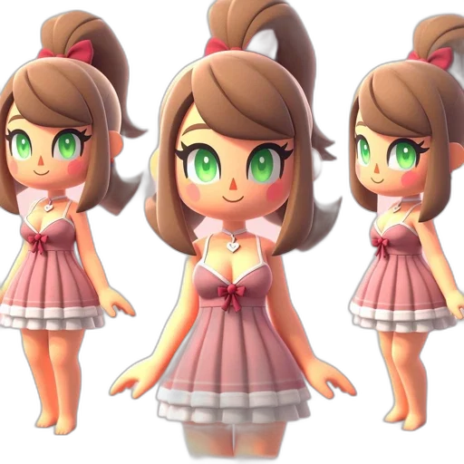 dress, 3d render, concept art, pixel art, cartoon, pastel, earth tones, colorful transparent PNG cut-out