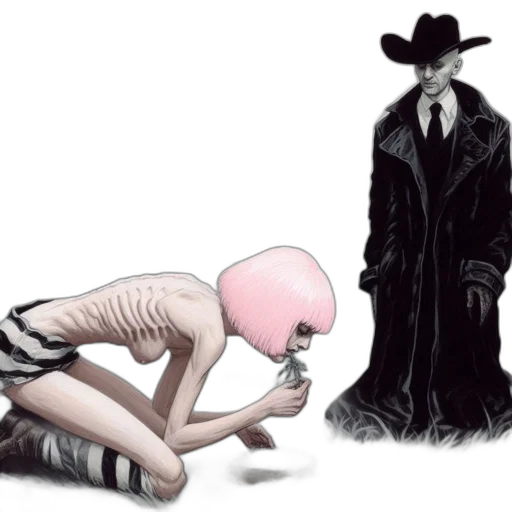 creature, mask, concept art, comic book art, cyberpunk, monochrome, open, field transparent PNG cut-out