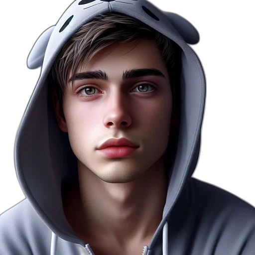 face, jacket, animal, creature, photorealistic, fantasy art, cartoon, 3d render transparent PNG cut-out