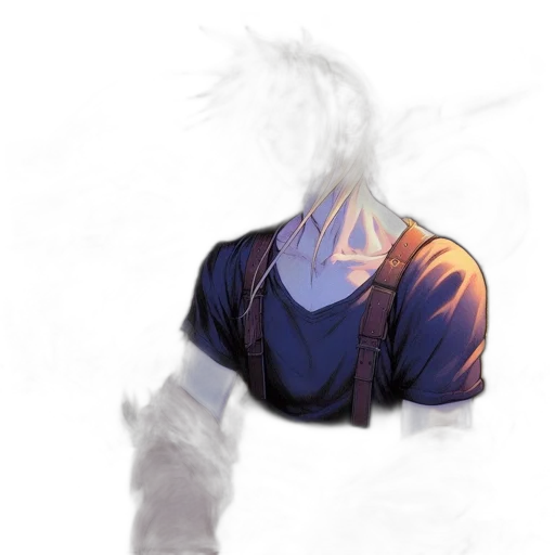 mask, jacket, face, hair, concept art, anime, watercolor, comic book art transparent PNG cut-out