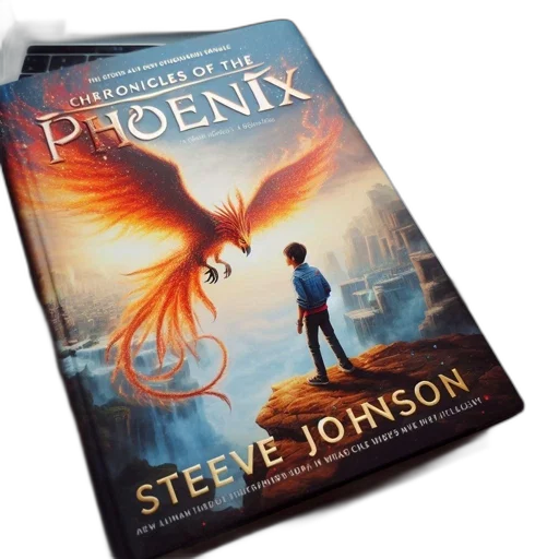 dragon, boy, stands, cliff, illustrated, phoenix, above, him transparent PNG cut-out