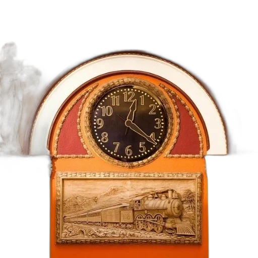 furniture, jewelry, staff, photorealistic, clock, train, surrounded, statues transparent PNG cut-out