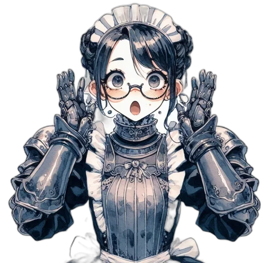 robot, staff, weapon, dress, pixel art, concept art, anime, fantasy art transparent PNG cut-out