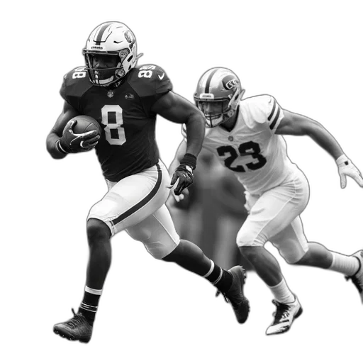 concept art, black, white, photograph, football, game, progress, player transparent PNG cut-out