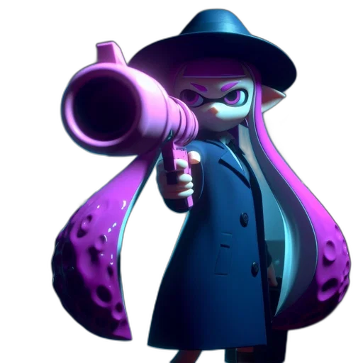 staff, weapon, hat, animal, concept art, 3d render, cartoon, vaporwave transparent PNG cut-out