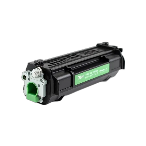 weapon, black, silver, printer, cartridge, green, label, side transparent PNG cut-out