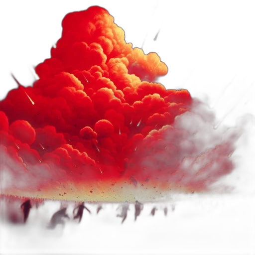 concept art, photorealistic, fantasy art, 3d render, fire, fog, red, intense transparent PNG cut-out