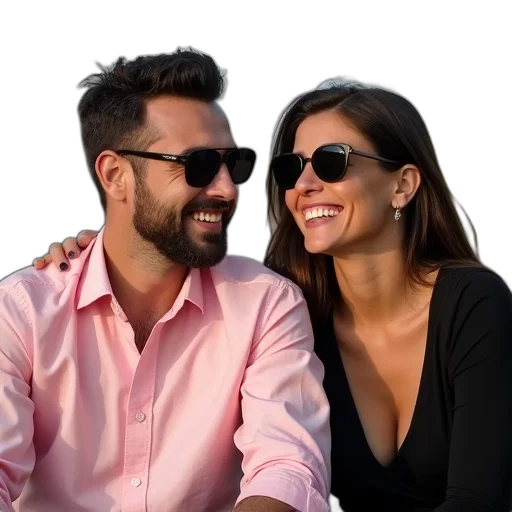 face, man, woman, sitting, next, each, other, both transparent PNG cut-out