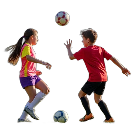 group, teenagers, playing, game, soccer, grassy, field, focus transparent PNG cut-out