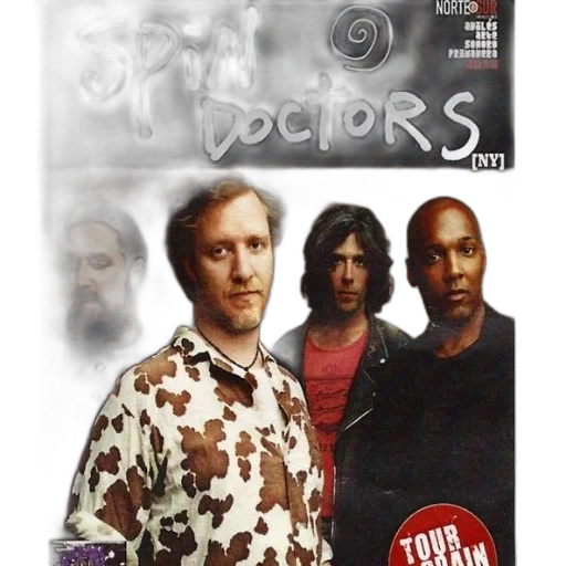 poster, spin, doctors, featuring, four, band, members, casual transparent PNG cut-out