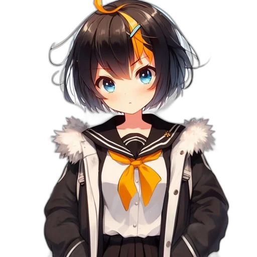jacket, staff, creature, weapon, anime, pixel art, fantasy art, concept art transparent PNG cut-out