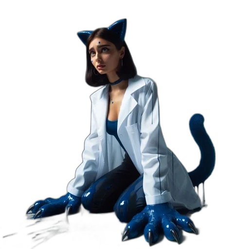 creature, animal, staff, concept art, photorealistic, 3d render, pixel art, blue transparent PNG cut-out