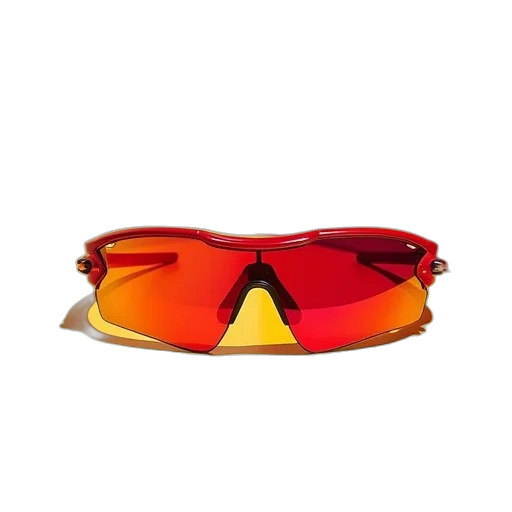 3d render, neon, colorful, red, oakley, radar, sunglasses, iridium transparent PNG cut-out