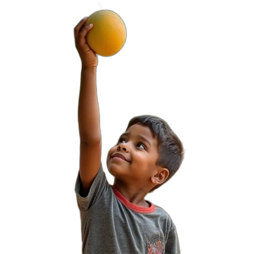 weapon, photorealistic, 3d render, young, boy, reaching, pick, ripe transparent PNG cut-out