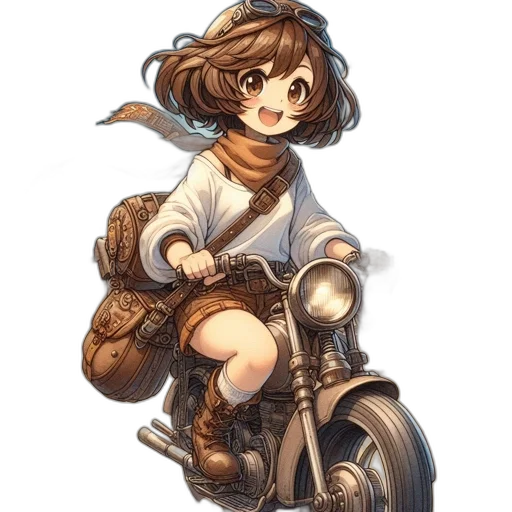 weapon, staff, car, jacket, anime, concept art, fantasy art, watercolor transparent PNG cut-out