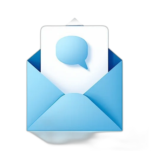 stylized, illustration, envelope, blue, white, color, scheme, has transparent PNG cut-out