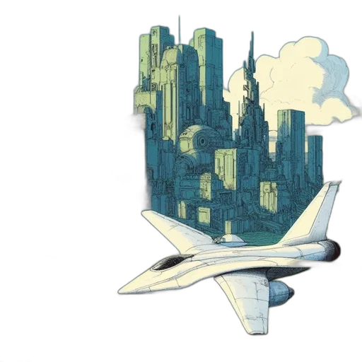 concept art, 3d render, pixel art, cartoon, advanced, futuristic, cityscape, featuring transparent PNG cut-out