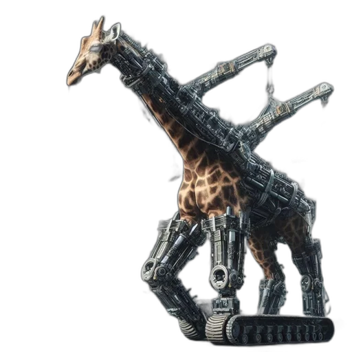 animal, robot, creature, weapon, 3d render, concept art, pixel art, fantasy art transparent PNG cut-out