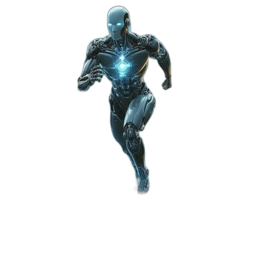 robot, creature, animal, comic book art, concept art, 3d render, pixel art, blue transparent PNG cut-out