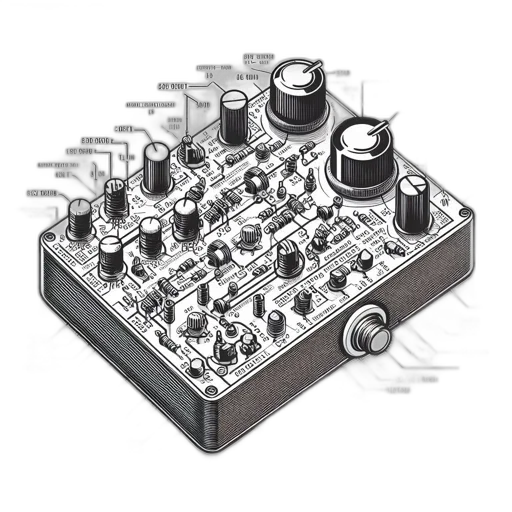 3d render, illustrated, diagram, displays, vintage-style, electronic, synthesizer, meticulously transparent PNG cut-out