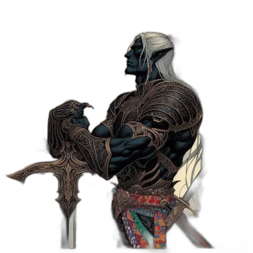 sword, staff, weapon, robot, concept art, fantasy art, 3d render, comic book art transparent PNG cut-out