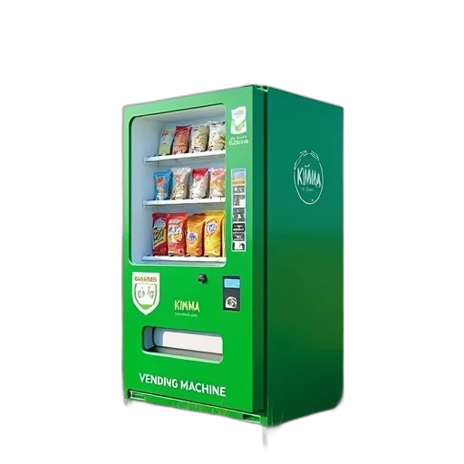 3d render, vending, machine, green, exterior, digital, display, showing transparent PNG cut-out