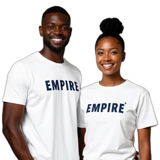 staff, man, woman, standing, side, both, wearing, white transparent PNG cut-out