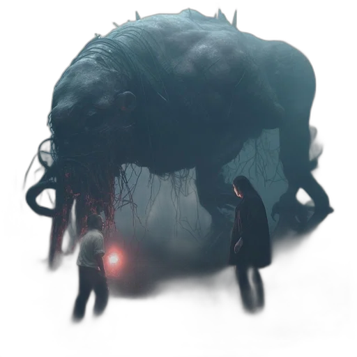 creature, animal, hair, mask, concept art, 3d render, pixel art, fantasy art transparent PNG cut-out