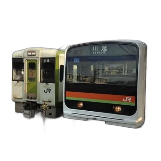 3d render, photorealistic, train, destination, kawagoe, parked, tracks transparent PNG cut-out