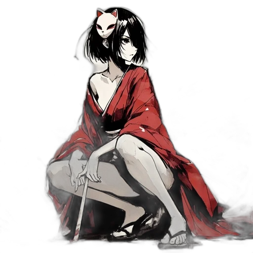 dress, staff, weapon, animal, concept art, anime, fantasy art, comic book art transparent PNG cut-out
