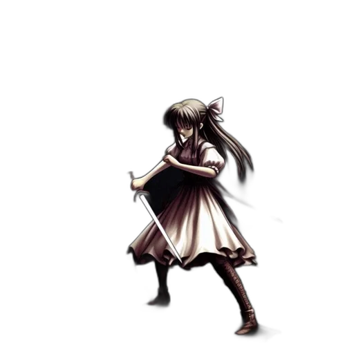 staff, weapon, sword, dress, pixel art, concept art, fantasy art, anime transparent PNG cut-out