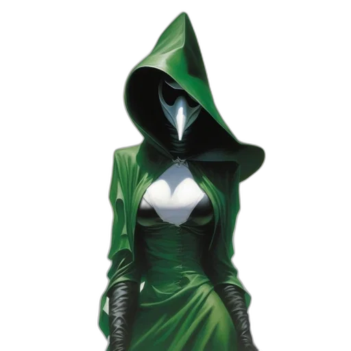 dress, mask, jacket, staff, concept art, comic book art, 3d render, fantasy art transparent PNG cut-out
