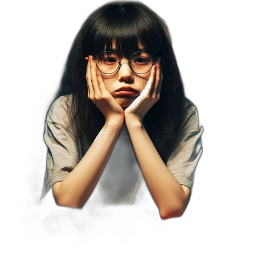 face, mask, photorealistic, 3d render, anime, oil painting, monochrome, young transparent PNG cut-out