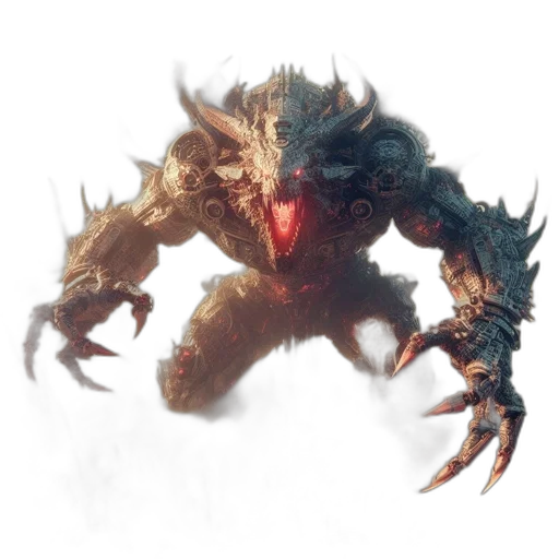 creature, dragon, mask, weapon, concept art, fantasy art, 3d render, pixel art transparent PNG cut-out