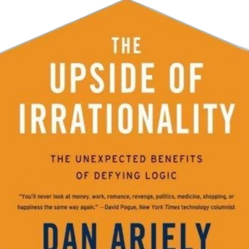 upside, irrationality, book, cover, orange, background, blue, accents transparent PNG cut-out