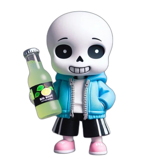 bottle, jacket, robot, creature, 3d render, vaporwave, concept art, pixel art transparent PNG cut-out