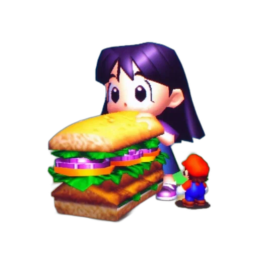 food, animal, creature, dress, pixel art, 3d render, vaporwave, concept art transparent PNG cut-out