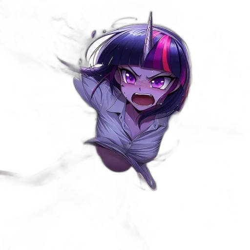 creature, staff, weapon, hair, anime, pixel art, concept art, vaporwave transparent PNG cut-out