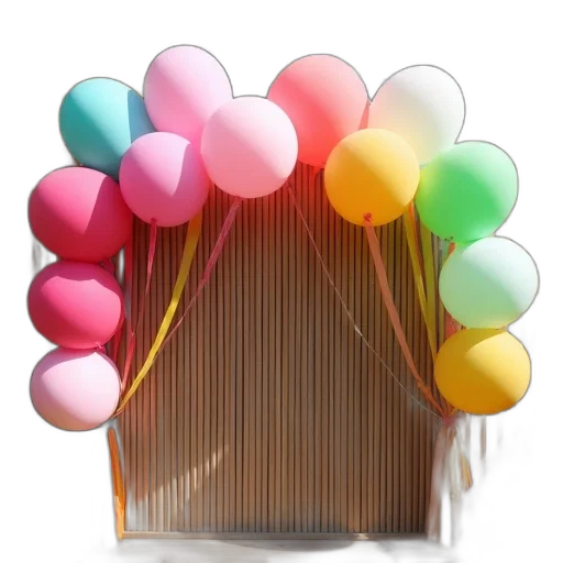furniture, umbrella, staff, crown, 3d render, pastel, row, colorful transparent PNG cut-out
