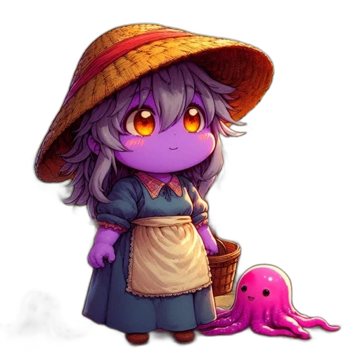 hat, dragon, creature, staff, concept art, fantasy art, watercolor, pixel art transparent PNG cut-out