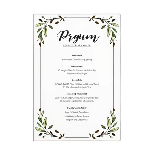wedding, program, template, programs, printable transparent PNG cut-out