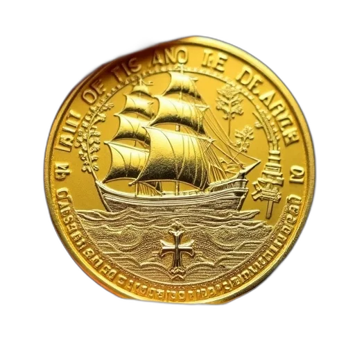 jewelry, 3d render, close-up, image, gold, coin, intricate, designs transparent PNG cut-out