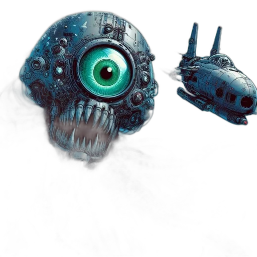 mask, creature, robot, face, concept art, 3d render, fantasy art, watercolor transparent PNG cut-out