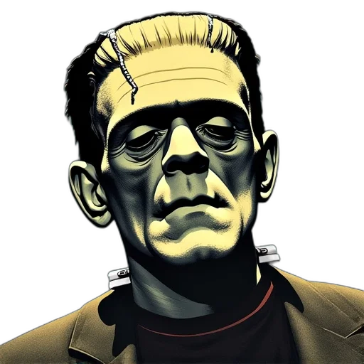 face, comic book art, photorealistic, cartoon transparent PNG cut-out