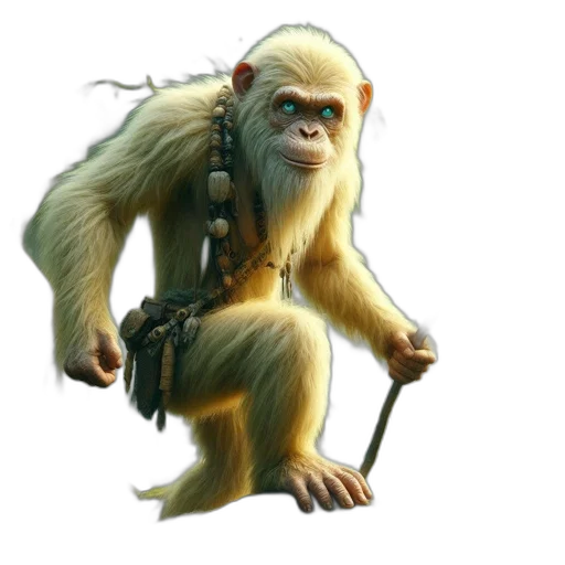 animal, staff, creature, concept art, 3d render, fantasy art, photorealistic, anthropomorphic transparent PNG cut-out