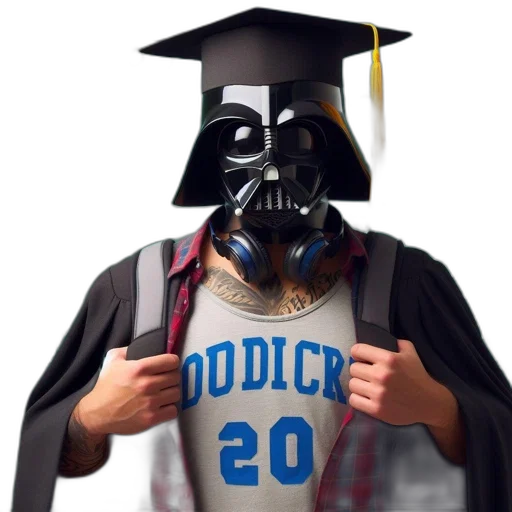 3d render, individual, wears, darth, vader, mask, while, donning transparent PNG cut-out